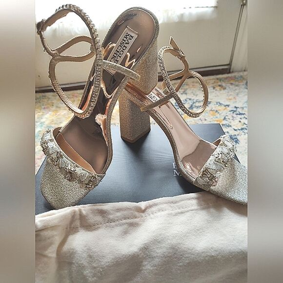 Badgley Mishka Womens Tanisha Block Glitter Heels. Size 9 NIB. - Picture 3 of 9